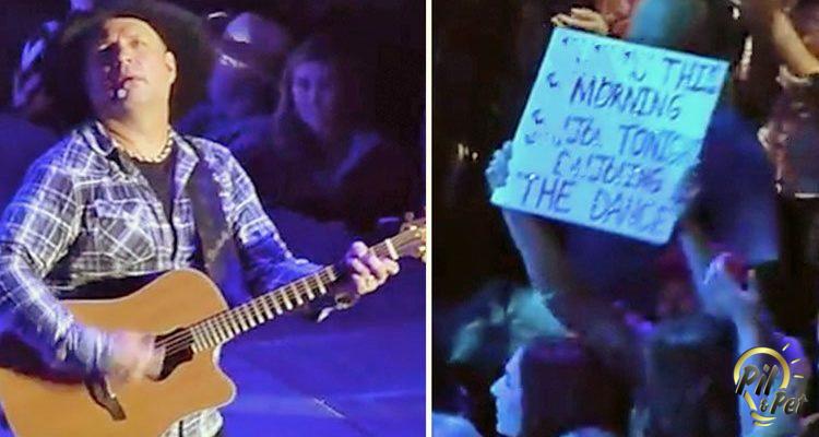 Garth Brooks Sees Woman Holding Sign, After Reading It He Walks Straight Off The Stage