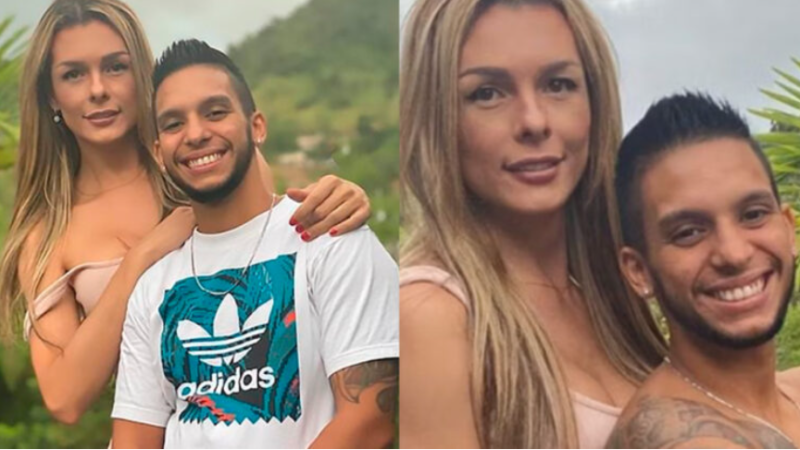 Colombian transgender model whose husband was born a woman and is carrying their baby shares sweet snap of her kissing his bump at eight months pregnant